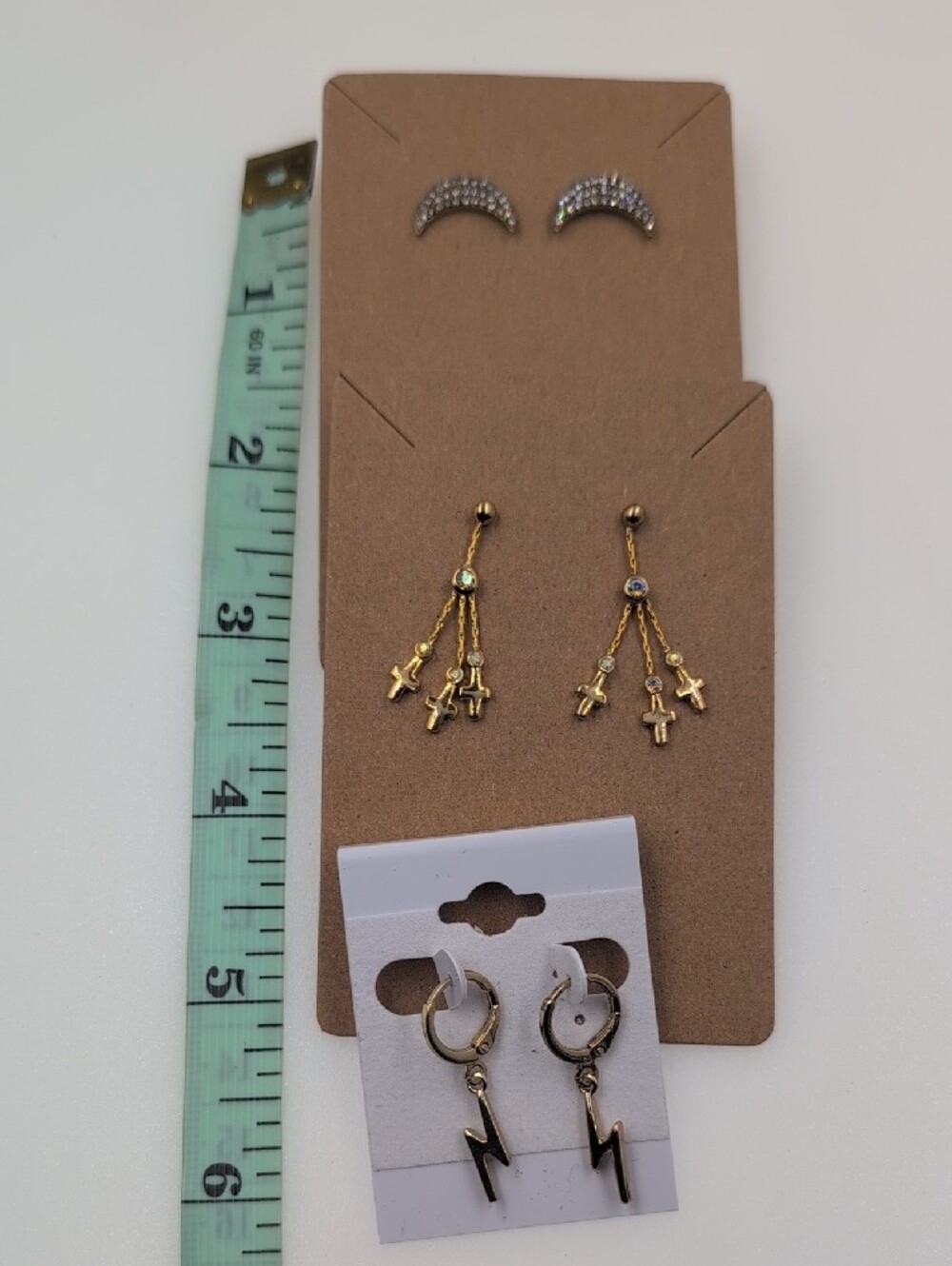 J.Crew & Boutique Gold Tone Earring Lot (EB4) - Set of 3 - Picture 5 of 9